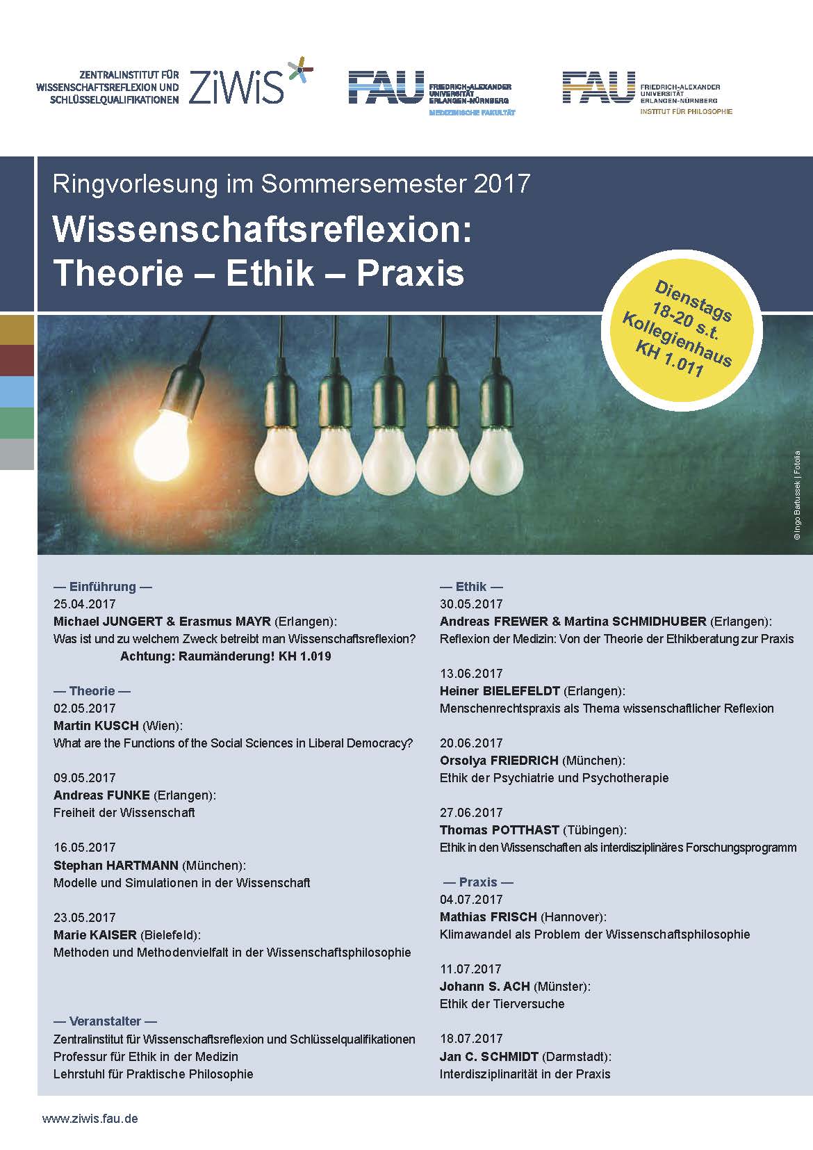 Zum Artikel "Ringvorlesung zur Wissenschaftsreflexion im Sommersemester 2017"